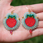 Blue Seafoam Strawberry Earrings