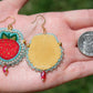 Blue Seafoam Strawberry Earrings