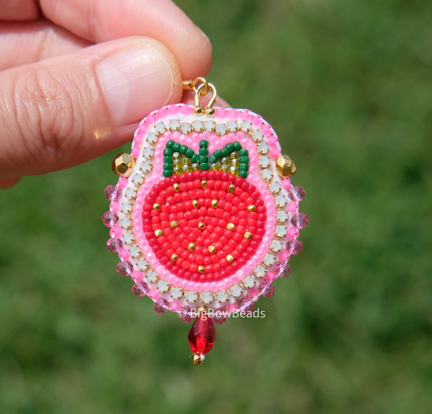 Pink Strawberry Earrings