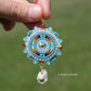 Summer Blue and Fire Circle Earrings