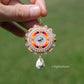 Summer Peach and Fire Circle Earrings