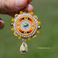 Summer Yellow and Fire Circle Earrings