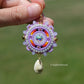 Summer Purple and Fire Circle Earrings