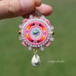 Summer Pink and Fire Circle Earrings