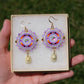 Summer Purple and Fire Circle Earrings