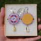 Summer Purple and Fire Circle Earrings