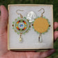 Summer Green and Fire Circle Earrings