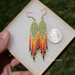 Summer Green and Fire Mini Fringe Earrings