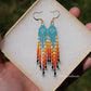 Summer Blue and Fire Mini Fringe Earrings