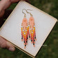 Summer Peach and Fire Mini Fringe Earrings