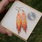 Summer Peach and Fire Mini Fringe Earrings