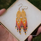 Summer Yellow and Fire Mini Fringe Earrings