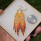 Summer Yellow and Fire Mini Fringe Earrings