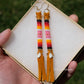 Summer Pink and Fire Buffalo Tail Earrings
