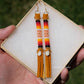 Summer Peach and Fire Buffalo Tail Earrings
