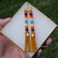 Summer Blue and Fire Buffalo Tail Earrings