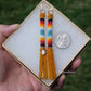 Summer Blue and Fire Buffalo Tail Earrings