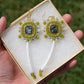 Olive Green Abalone and Dentalium Earrings
