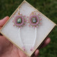 Mauve Abalone and Dentalium Earrings