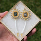 Cream Yellow Abalone and Dentalium Earrings