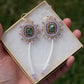 Lilac Abalone and Dentalium Earrings