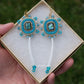 Teal Blue Abalone and Dentalium Earrings