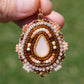 Woodsy Peach Teardrop Earrings