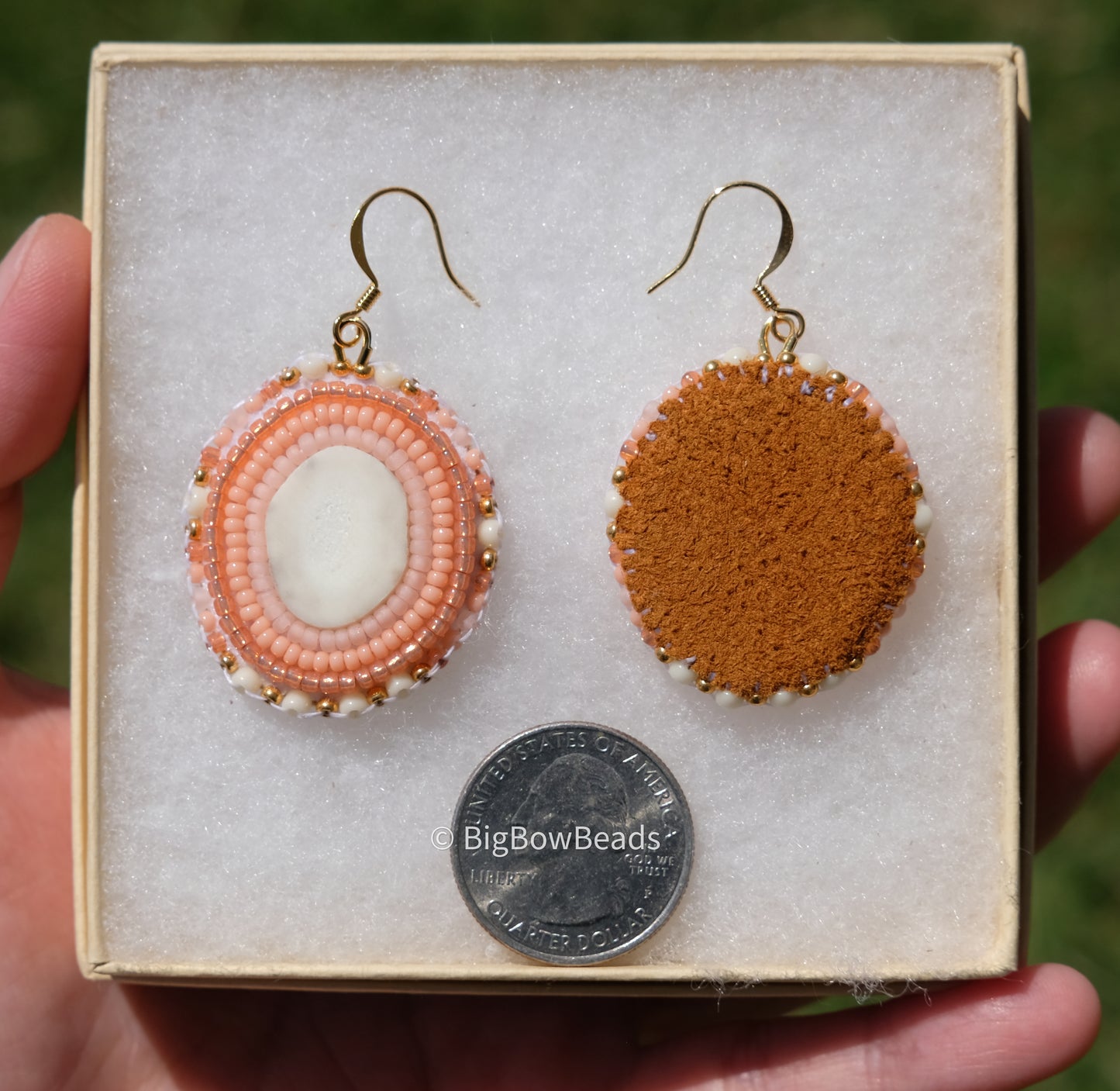 Woodsy Peach Deer Antler Earrings