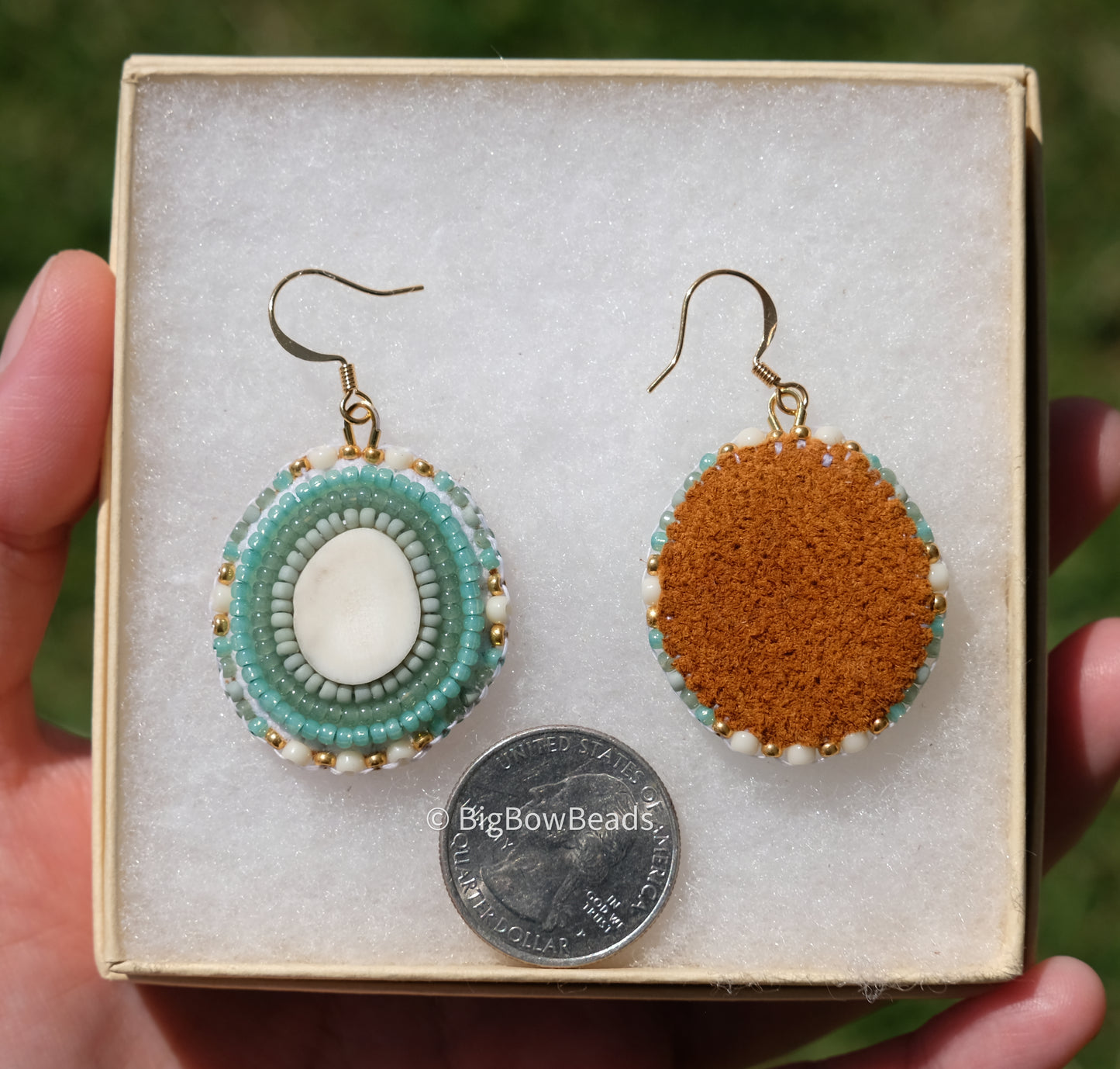 Woodsy Sage Deer Antler Earrings