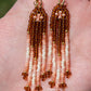 Woodsy Peach Fringe Earrings