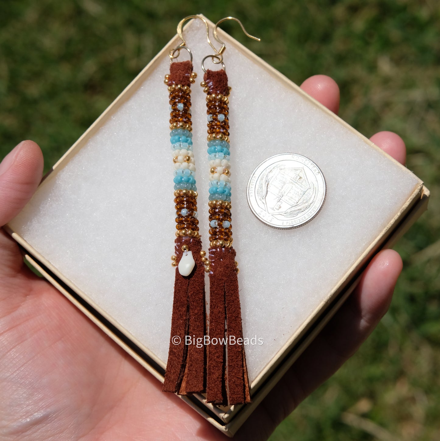 Woodsy Glacier Buffalo Tail Earrings