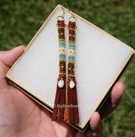 Woodsy Sage Buffalo Tail Earrings