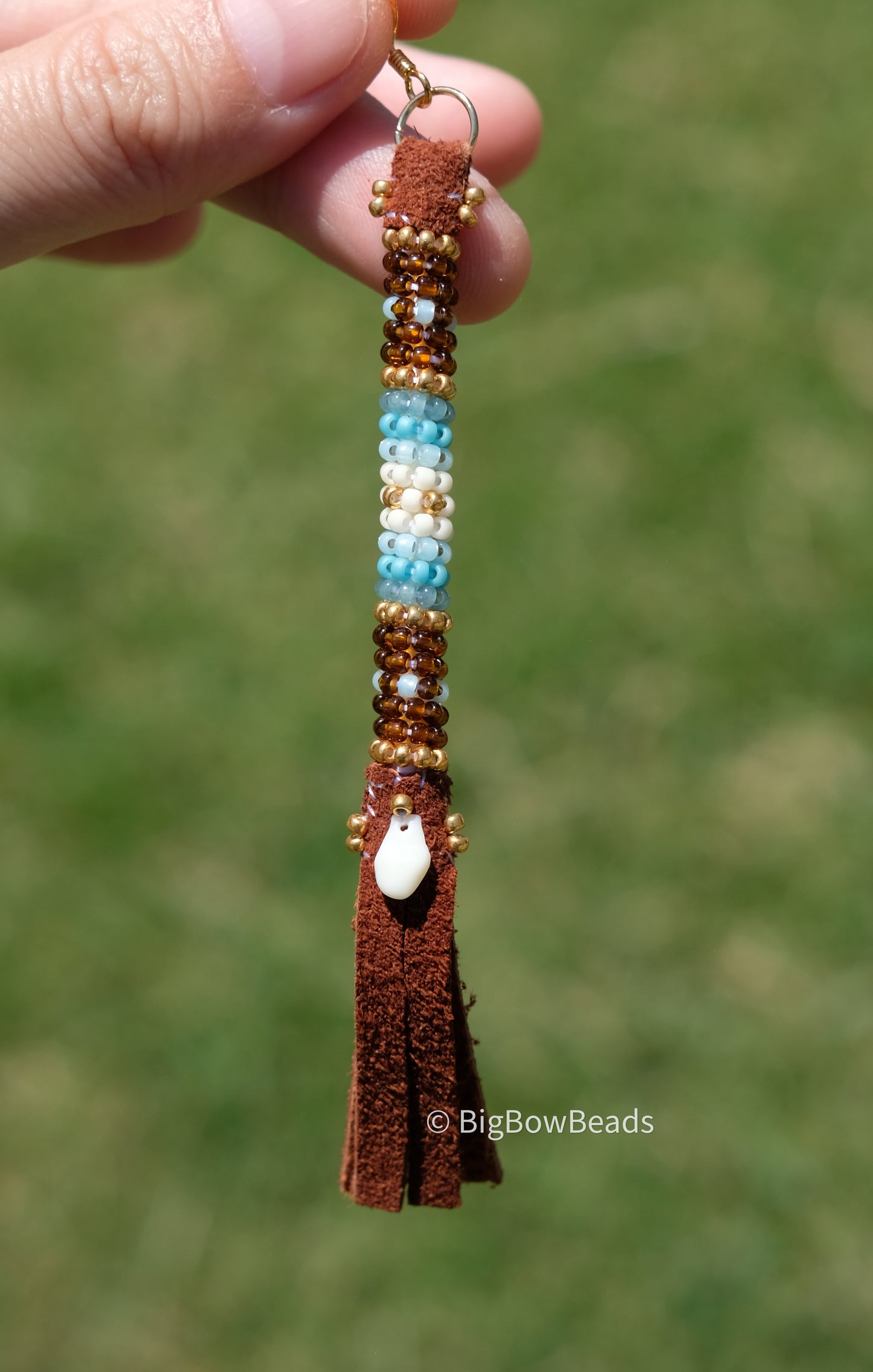 Woodsy Glacier Buffalo Tail Earrings