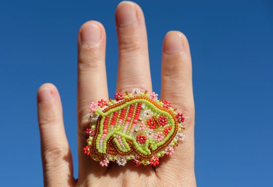 Green Summer Buffalo Ring