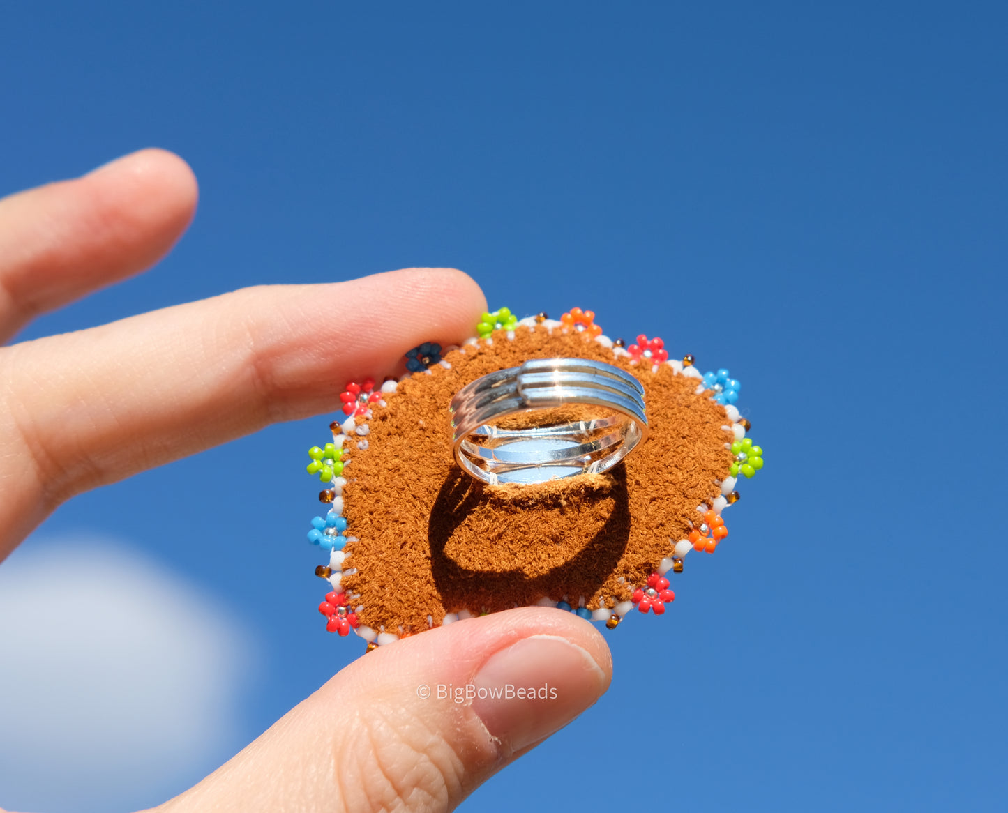 White Summer Buffalo Ring
