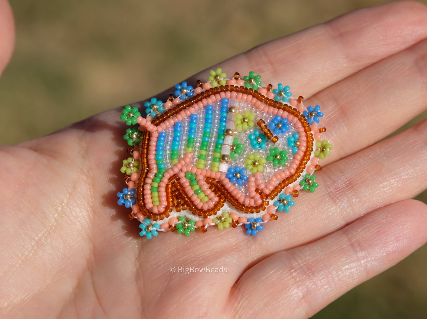 Peach Summer Buffalo Pin