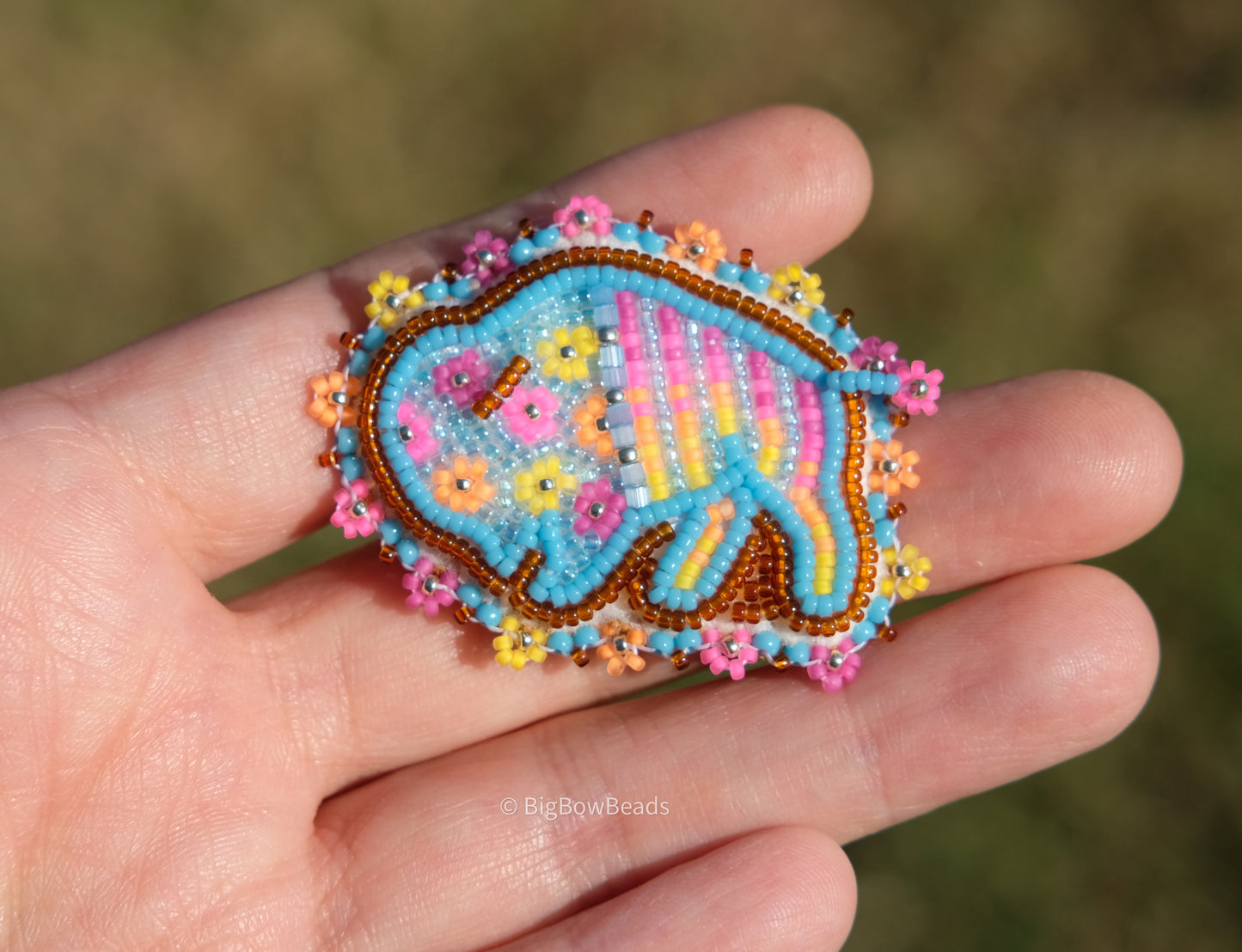 Blue Summer Buffalo Pin