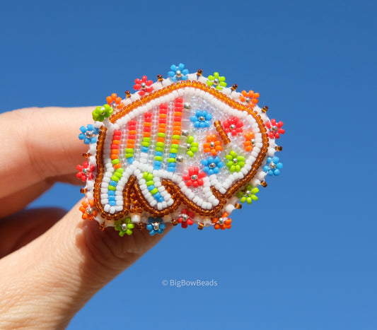 White Summer Buffalo Pin