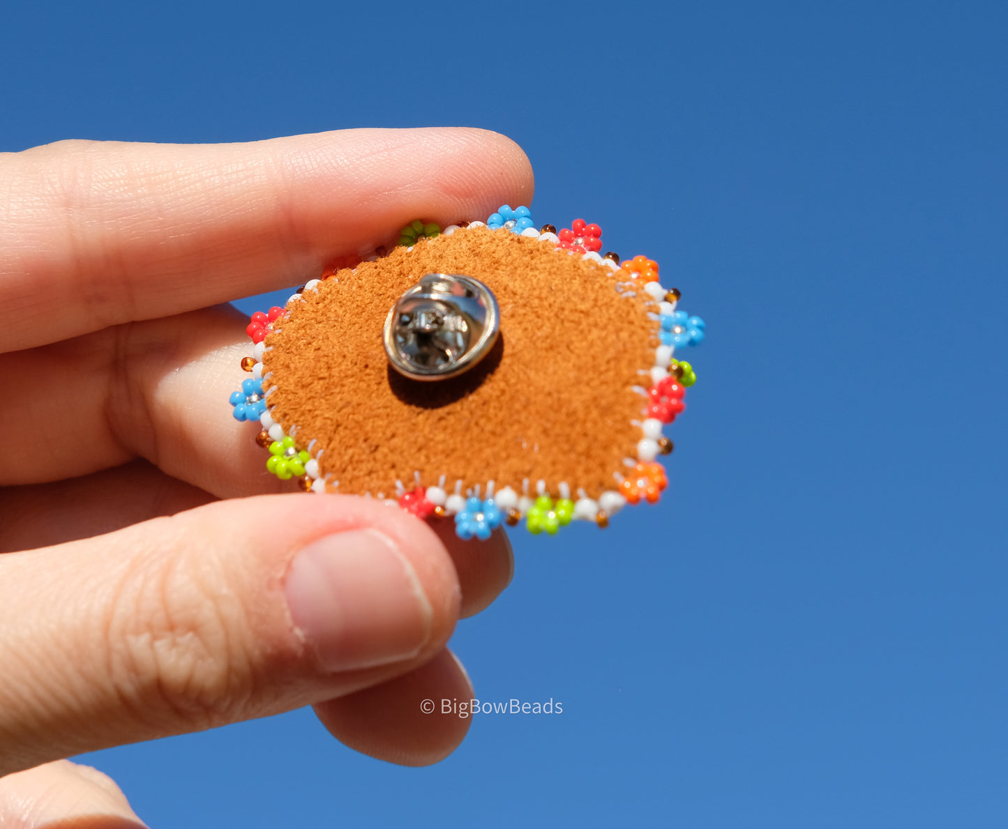 White Summer Buffalo Pin