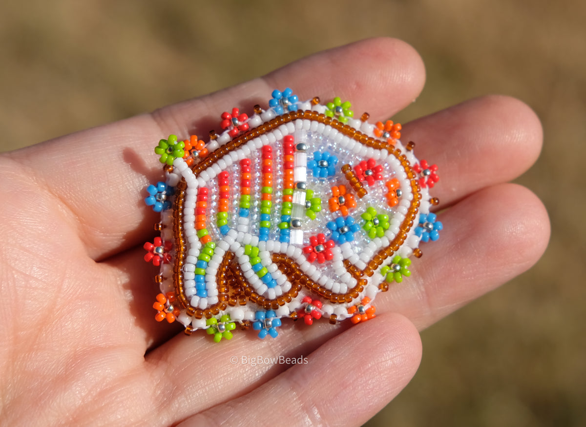 White Summer Buffalo Pin