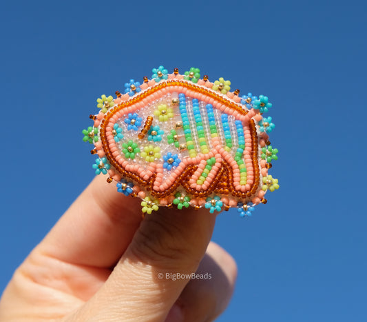 Peach Summer Buffalo Hair Tie