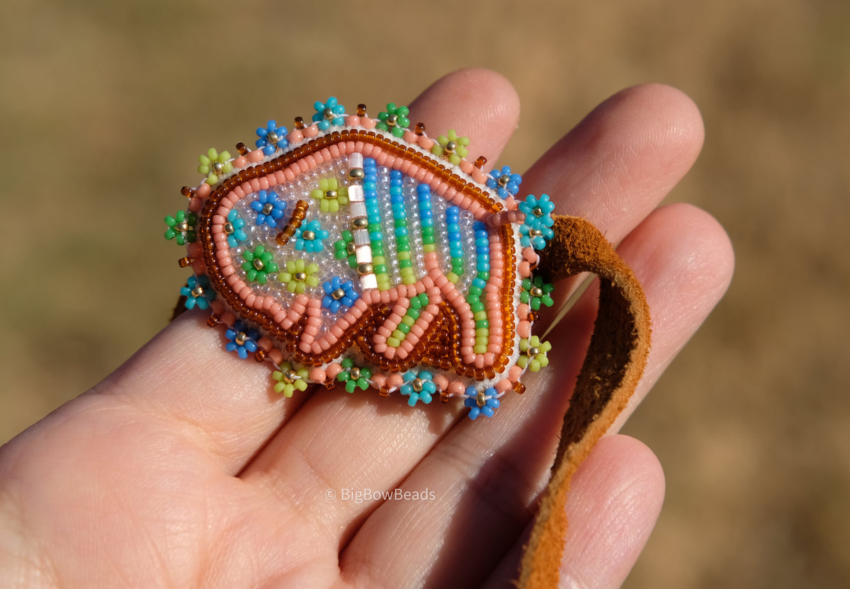 Peach Summer Buffalo Hair Tie