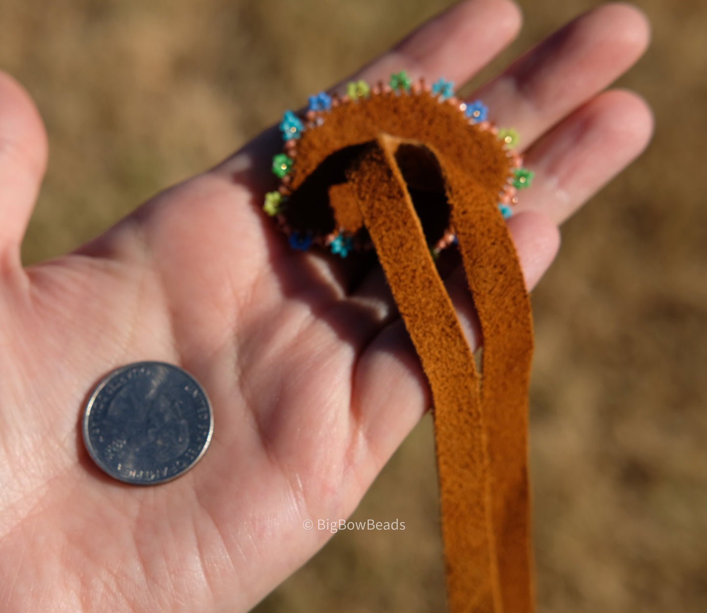 Peach Summer Buffalo Hair Tie