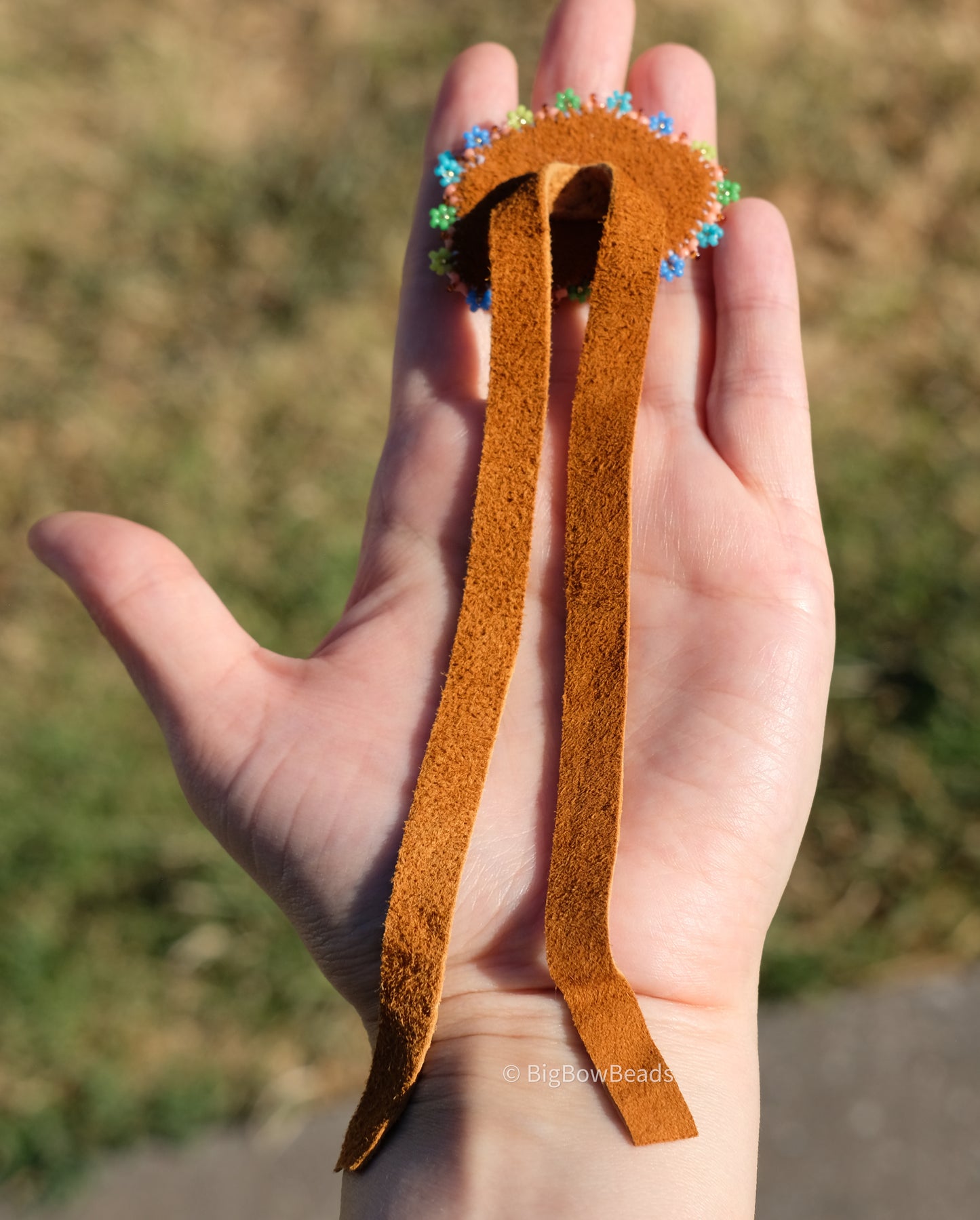 Peach Summer Buffalo Hair Tie