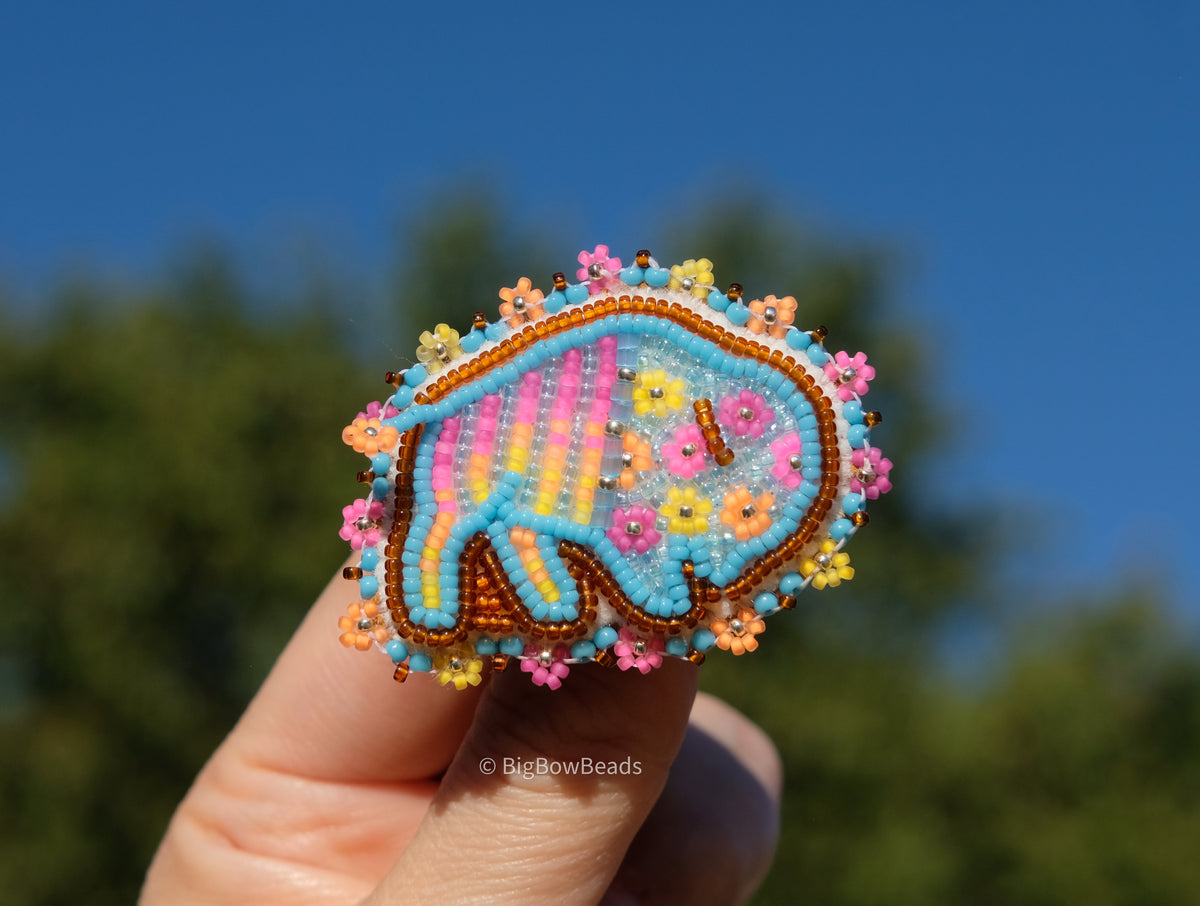 Blue Summer Buffalo Hair Tie