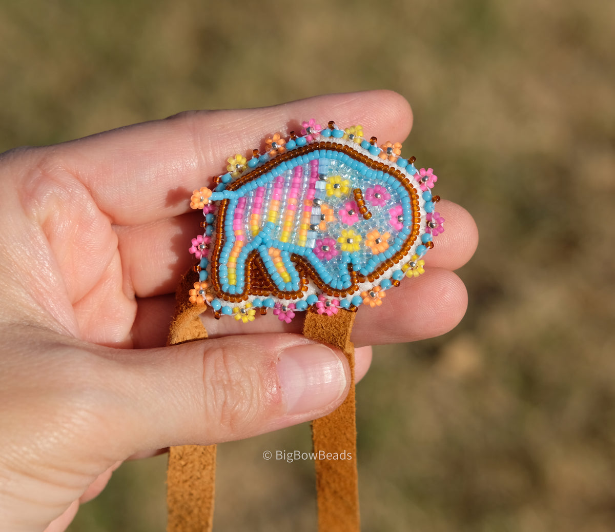 Blue Summer Buffalo Hair Tie