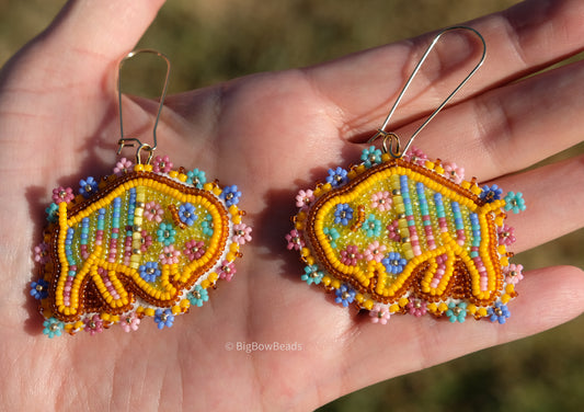 Yellow Summer Buffalo Earrings