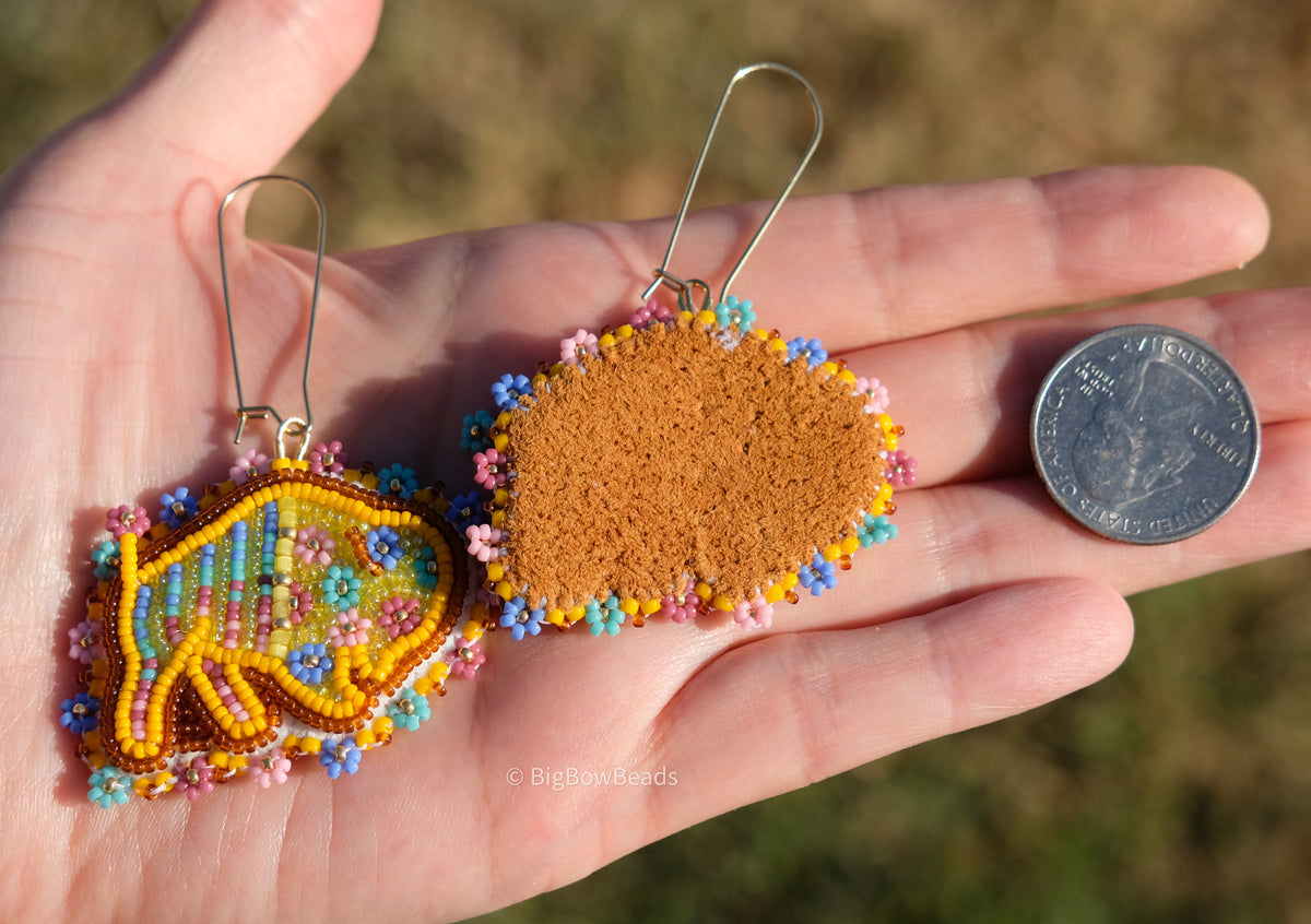 Yellow Summer Buffalo Earrings
