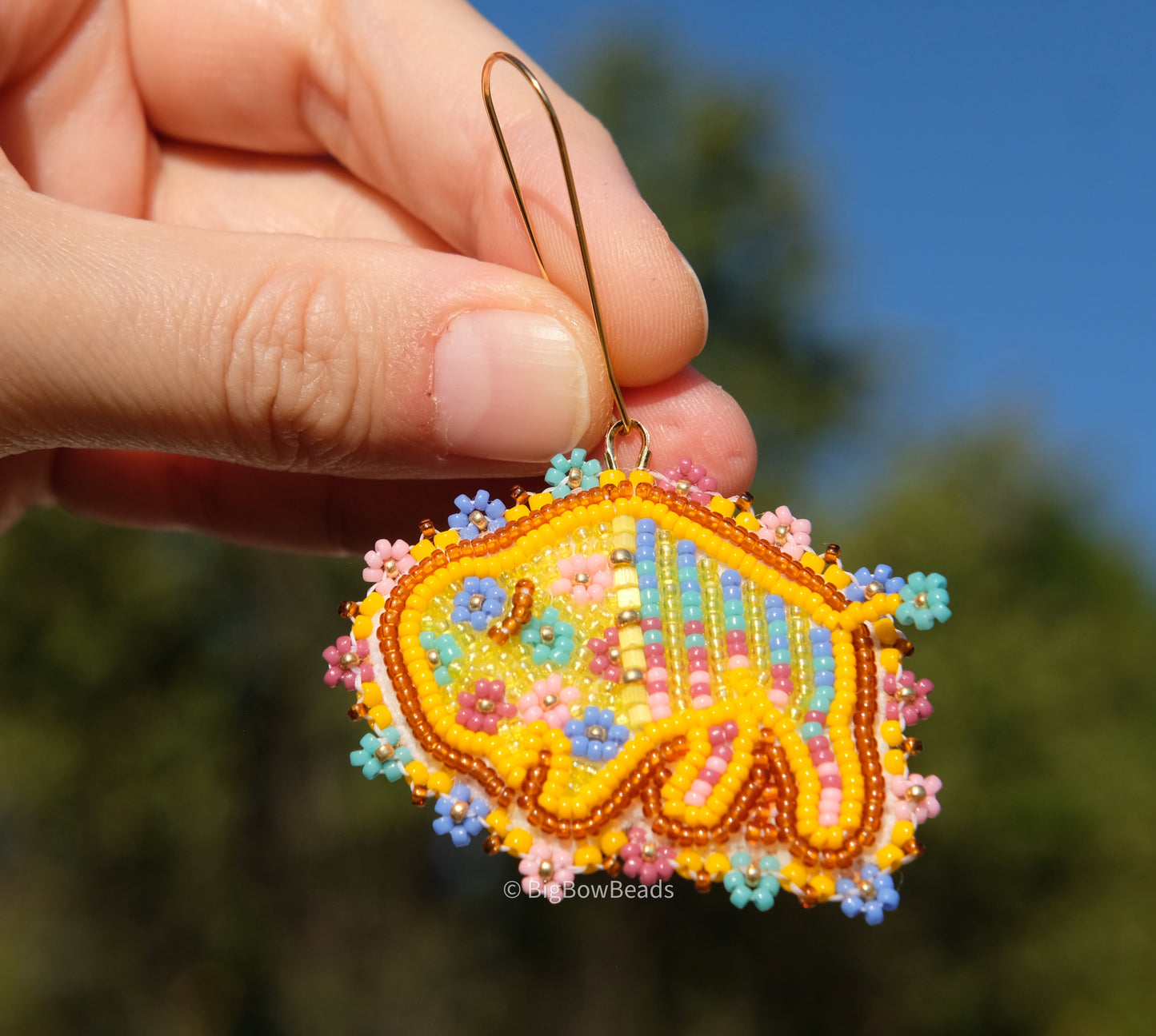 Yellow Summer Buffalo Earrings