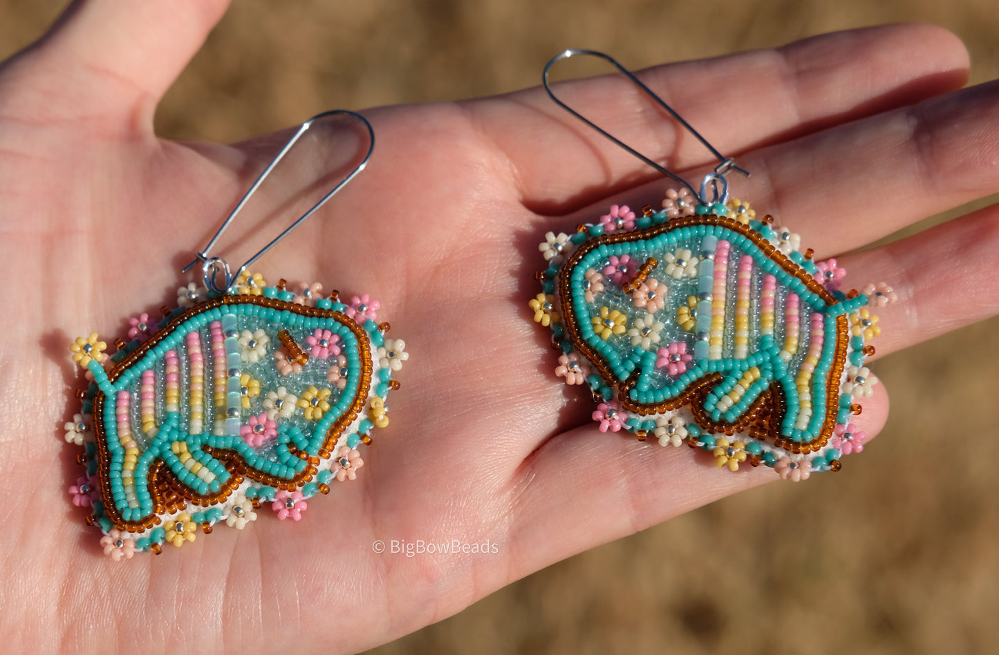 Turquoise Summer Buffalo Earrings